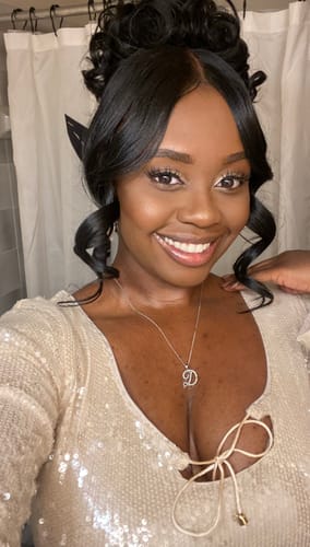 Customer photo review of Vivica Fox Lace Part Bang & Bun - LBPB-VIOLET