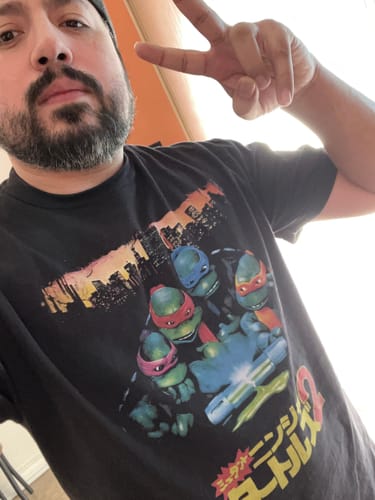 Customer photo review of TMNT 2 "Japanese ooze" Tee