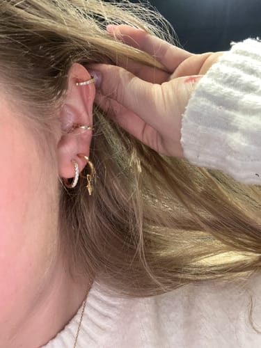 Customer photo review of Mini Hoop Clip On Earrings