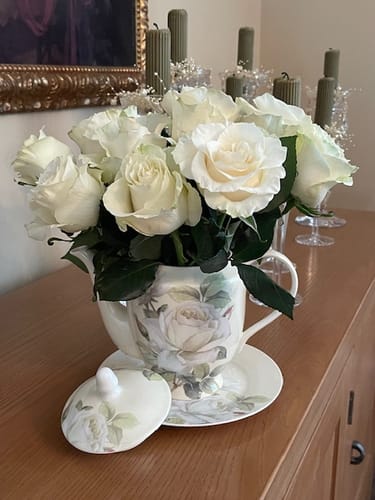 Customer photo review of 7.5" Iceberg Rose Bone China Dessert Plate