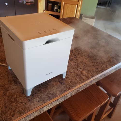Customer photo review of Carepod Cube Plus X50V - Sanitizing Warm + Cool Mist Stainless Steel Humidifier