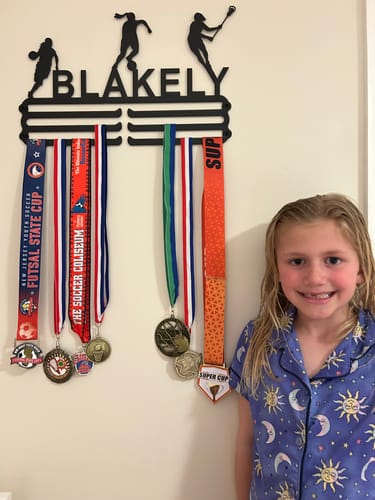 Customer photo review of Customized Medal Display Hanger