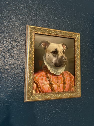 Customer photo review of The Duchess - Custom Vintage Pet Portrait