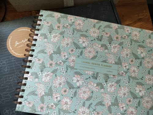 Customer photo review of Undated Vertical Weekly Planner, Peony Slumber