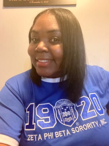 Customer photo review of Zeta Phi Beta 1920 - embroidered premium T shirt