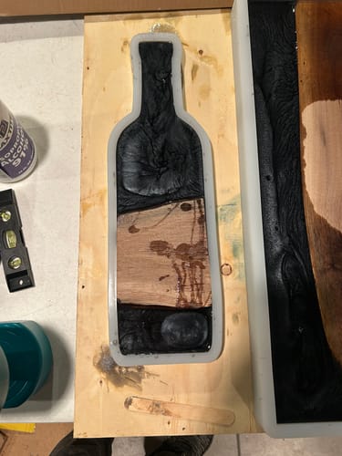 Customer photo review of 18x5x1" Wine Bottle Shaped Cheese Board Silicone Mold - Serving Board Mold