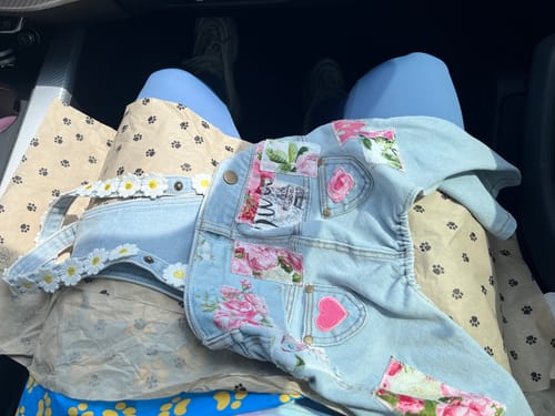 Customer photo review of Floral Patchwork Overalls