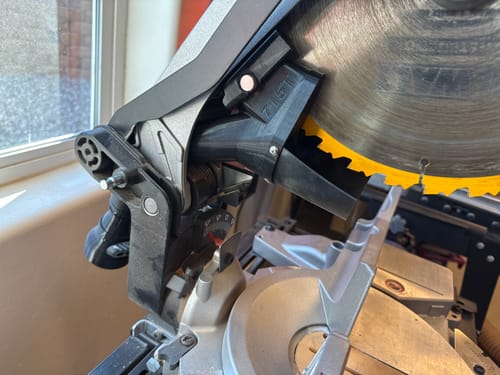 Customer photo review of Dewalt DW715/716 12" Non-Sliding Miter Saw Dust Collection