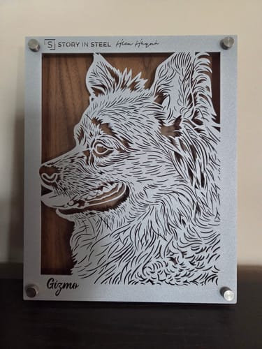 Customer photo review of Memorial Metal Portrait