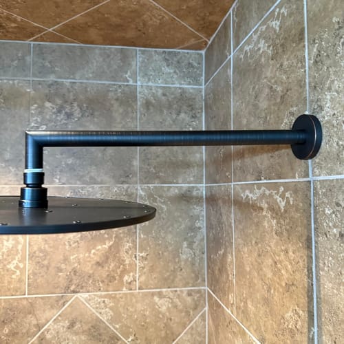 Customer photo review of 16 Inch Overhead Shower Arm and Flange