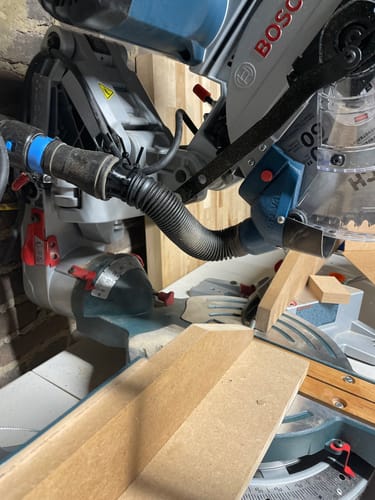 Customer photo review of Bosch Axial Glide Miter Saw Dust Chute (Gen II)