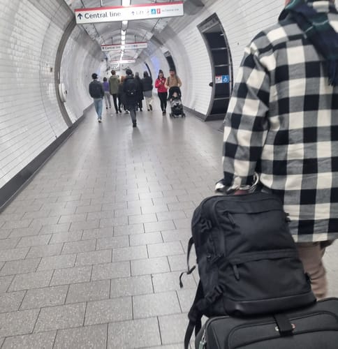 Customer photo review of Falco 40L Expandable Airline Approved Carry On Travel Backpack