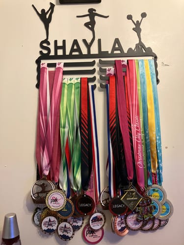 Customer photo review of Customized Medal Display Hanger