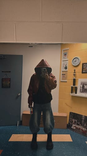 Customer photo review of American Retro Hooded Short Leather Jacket