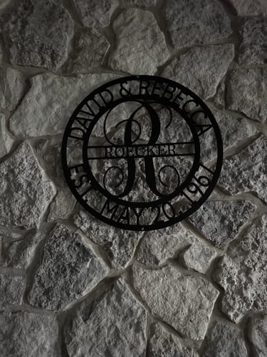 Customer photo review of Elaborate Name - Steel Sign