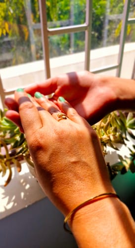 Customer photo review of Slim Gold Bangle