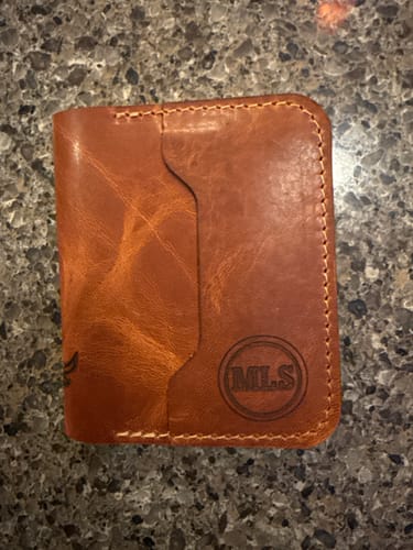 Customer photo review of Minimalist Badge Wallet