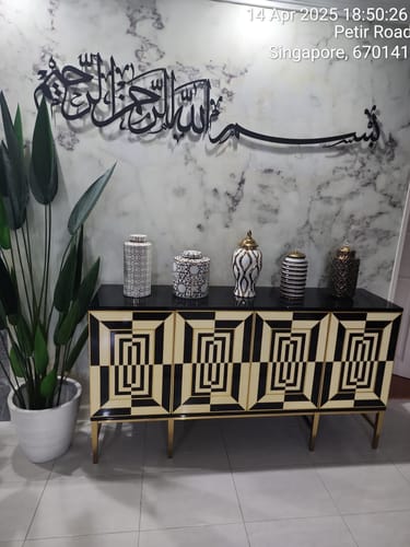 Customer photo review of Bismillah Thuluth Calligraphy Horizontal Basmala Islamic Wall Art