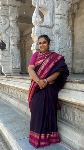 Customer photo review of BLUSH - CHETTINAD COTTON SAREE (BLUSH MAROON & DARK MAROON)
