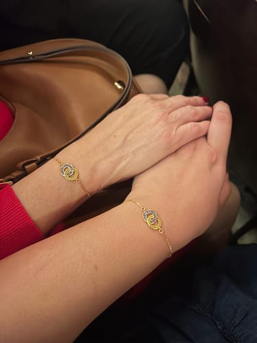 Customer photo review of Mother & Daughter Linking Birthstone Bracelet