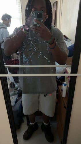 Customer photo review of Aelfric Eden Washed Lightning Print Tee