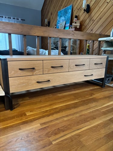 Customer photo review of Large Farmhouse Storage Bench