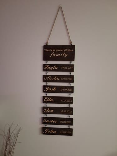 Customer photo review of Personalized Grandkids Hanging Sign (Engraved) Family Keepsake