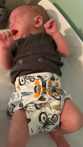 Customer photo review of Hobby and Interests: Essentials Pocket Cloth Diaper with Athletic Wicking Jersey, Grows with your Baby