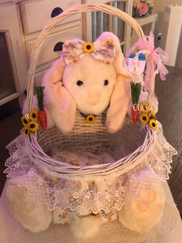 Customer photo review of Farmhouse Sunflowers on Lace Fabric - White