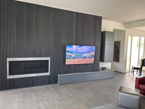 Customer photo review of Acoustic Slat Wall Panel | Black Oak | Premium 3-Sided Wood Veneer