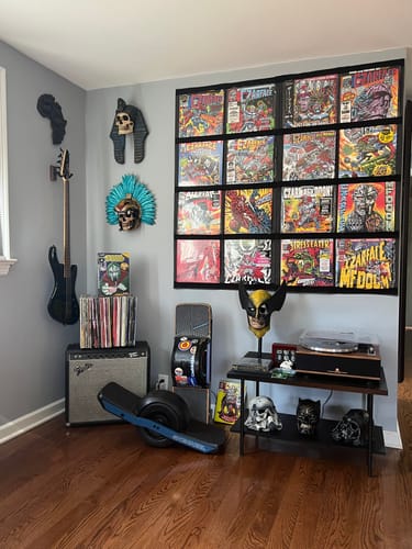 Customer photo review of 12" Vinyl Record Display Frame - LP Wall Storage