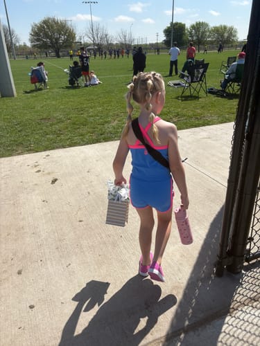 Customer photo review of active - blue + neon pink