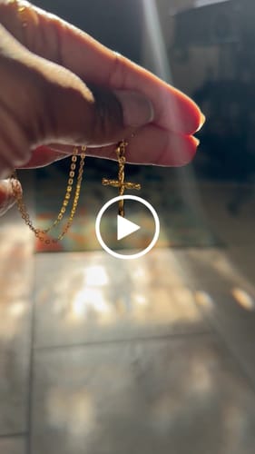 Customer video review of Interwoven Knot Cross Pendant Necklace