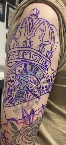 Customer photo review of Painless Tattoo Numbing Cream