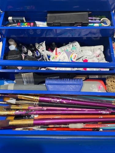 Customer photo review of 16 Inch Metal Tool Box Portable Cantilever Steel Tool Chest Cabinet 5-Tray