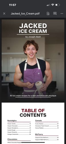 Customer photo review of Protagonist Cookbook & Jacked Ice Cream Bundle