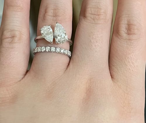 Customer photo review of Custom Order: Wedding Band In 14K White Gold