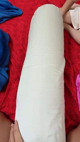 Customer photo review of Getha Kid’s Latex Bolster Case - TENCEL™ Nano Silver Fabric