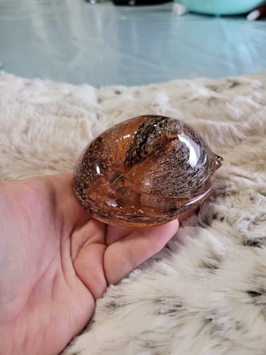 Customer photo review of Memorial Sleeping Cat with Infused Cremation Ash