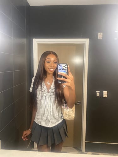 Customer photo review of Custom Script initial necklace