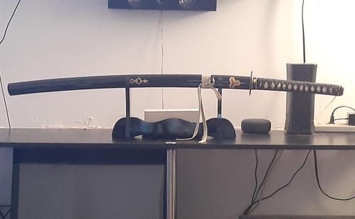 Customer photo review of Kill Bill Hattori Hanzo Bridal Katana Sword of Beatrix Kiddo (Japanese Steel is also available)-Kill Bill Katana Sword