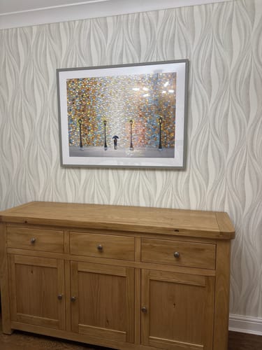 Customer photo review of Kiss Under The Golden Rain Framed Art Print