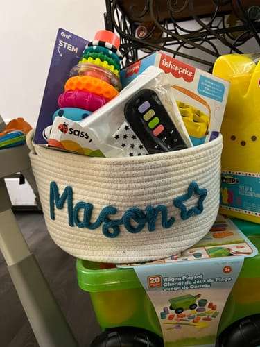 Customer photo review of Baby Knits™ Personalized Knitted Basket