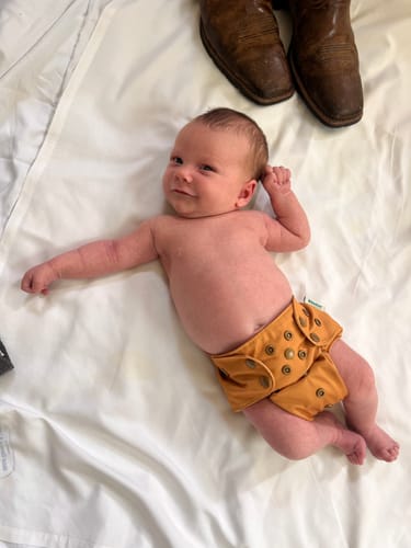 Customer photo review of New Parent Starter Bundles: Pocket Cloth Diapers with Athletic Wicking Jersey and More