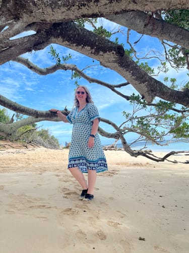 Nicola C. review of Caftan Dress | Marine Blue image 1 out of 1