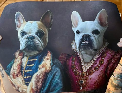 Customer photo review of The Count & The Countess – Custom Vintage Pet Portrait