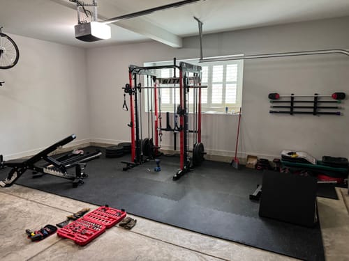 Customer photo review of RitFit M1 Multi-Functional Smith Machine 2.0 with Cable Crossover System and Squat Rack for Home Gym