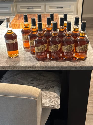 Customer photo review of Buffalo Trace Bourbon Whiskey Full Case Bundle (12 Bottles)
