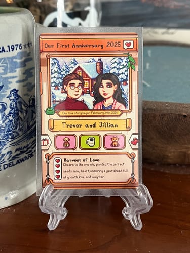 Customer photo review of Custom Farmers Metal Card – Personalized Gift for Couples