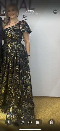 Customer photo review of Olympia One Shoulder Gown in Black by Bariano - RENTAL